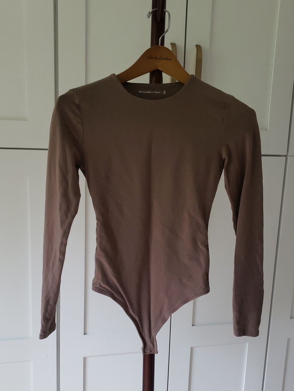 Abercrombie & Fitch Chocolate Brown Long Sleeve Crew Bodysuit